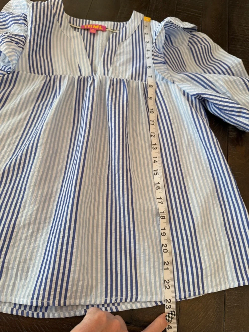 Anthropologie THML Lilah Puff Sleeve Striped Top
